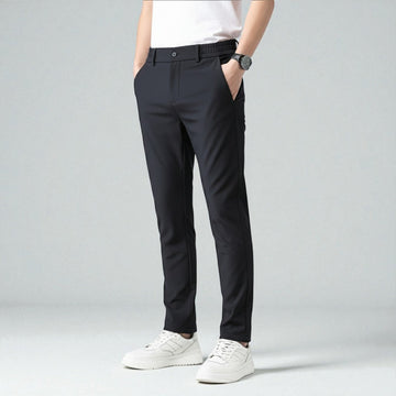 Men's Slim Fit Tapered Chinos - Hook Closure - Side Pockets