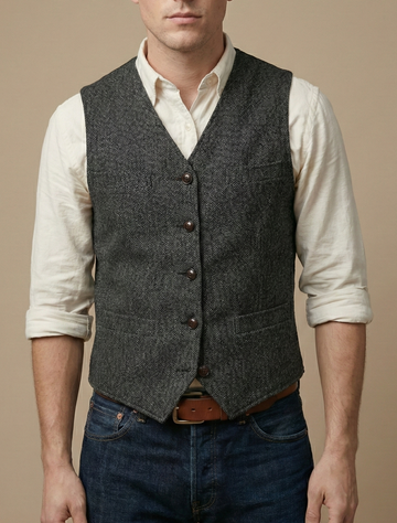 Men’s Tailored Waistcoat – Classic Button-Up Vest for Smart and Casual Wear