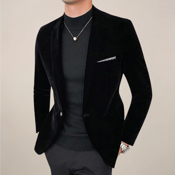 Men’s Italy Velvet Blazer – Slim Tailored Evening Jacket