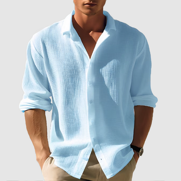 Men's Textured Weave Button-Down Shirt - Spread Collar - Long Sleeve
