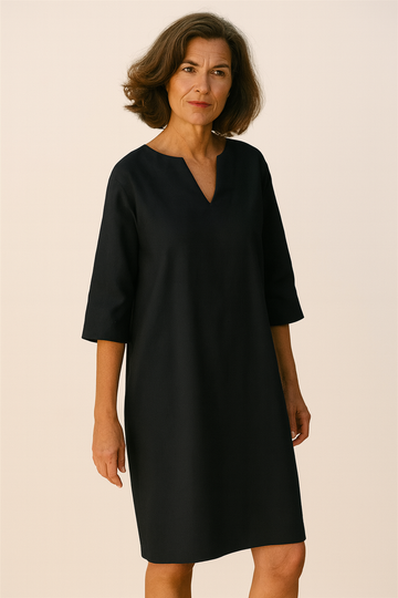 Women’s V-Neck Midi Summer Dress – Button Front with Relaxed Fit