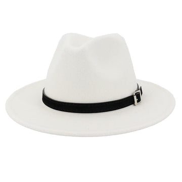 Classic White Fedora Hat for Men – Timeless Wide-Brim Design