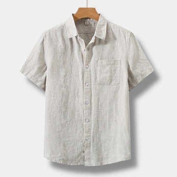 Men’s Short Sleeve Button-Up Shirt with Chest Pocket