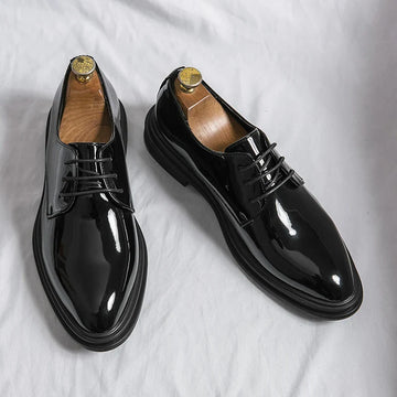 Men’s Black Patent Derby Dress Shoes – Formal Gloss Dress Foot Wear