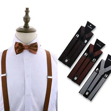 Men’s Bow Tie & Suspenders Set – Formal Adjustable Style