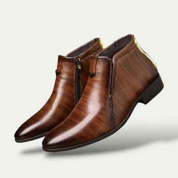 Men’s Classic Ankle Boots – Polished Finish with Modern Edge