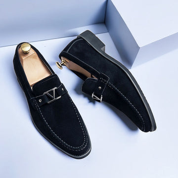 Men's Italian Suede Slip-On Loafers – Elegant Classic Shoes