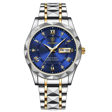 Men’s Stainless Steel Wristwatch – Different Colours Dial with Day & Date Display