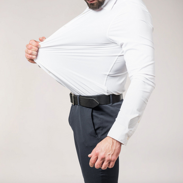 Men's Stretch Button-Up Shirt – Slim Fit Long Sleeve Dress Shirt for Business & Casual Wear