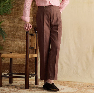 Men’s Tailored Trousers – Classic Side-Tab Formal Tapered Fit