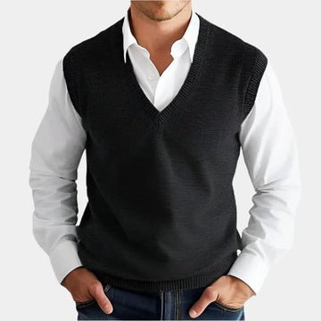 Men’s V-Neck Knit Vest – Refined Simplicity for Layered Styling