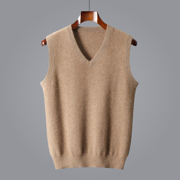 Men’s V-Neck Vest – Smart Casual Sleeveless Knit Layer