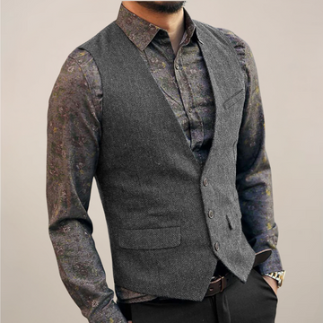 Men’s Vintage Buttoned Waistcoat – Old Money Style Vest for Autumn Layering