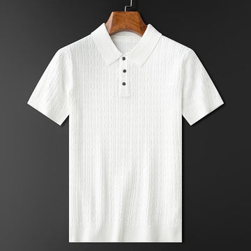Men's Cable Knit Polo Shirt