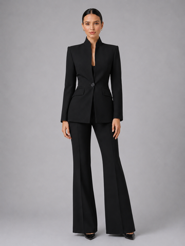 Women's Tailored Two Piece Suit Stand Collar