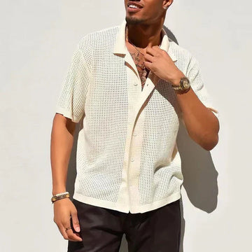 Men's Knit Shirt Open Collar