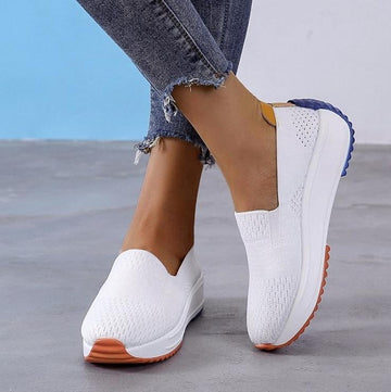 Women's Knit Platform Slip-On Sneakers - Sock-Style Athletic