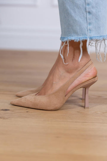 Women's Pointed Toe Slingback Heels - Mid Height Stiletto